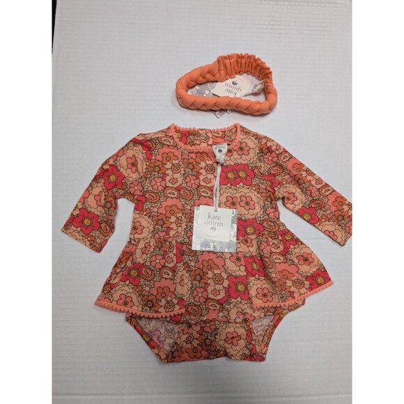 kate quinn Other - Kate Quinn Modal ModBurst Floral Ballerina Romper Headband Bundle 0-3 Months